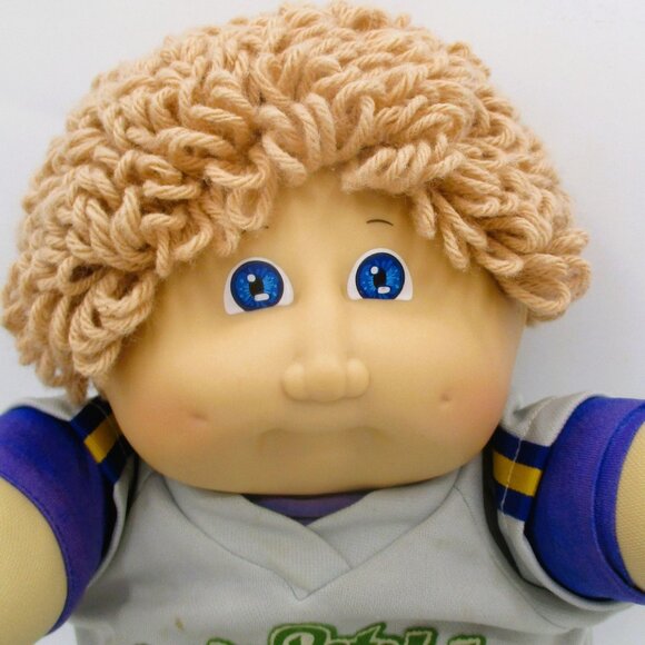 Vintage 1985 CPK Boy Doll Champagne Loop  Hair Blue Eyes Gray Game Outfit - Picture 2 of 9